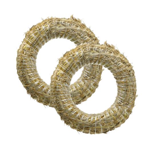 Artikel Halmkrans halm Romersk dekorativ krans 18/3cm 2st