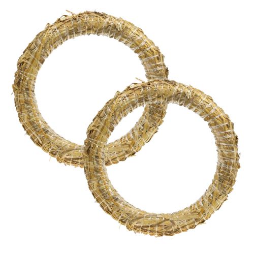 Floristik24 Halmkrans halm romersk blank till krans 20/4cm 2st