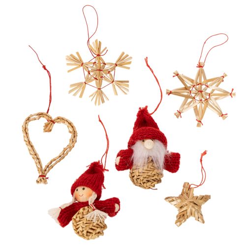 Sugrörsdekorationer set julgransdekorationer figurer och stjärnor 6cm 30st köpa | Floristik24.se