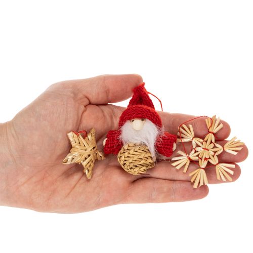 Sugrörsdekorationer set julgransdekorationer figurer och stjärnor 6cm 30st | Floristik24.se
