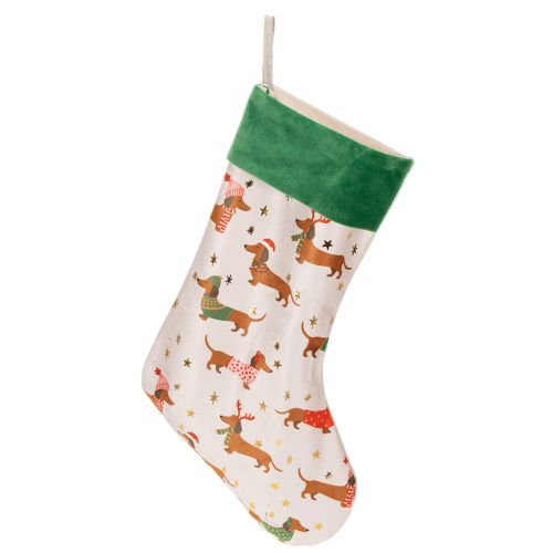 Julstrumpa med taxmotiv, 50 cm köpa | Floristik24.se
