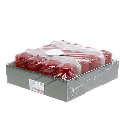 Floristik24 Pelarljus 100/60 gammalt rött 16 st