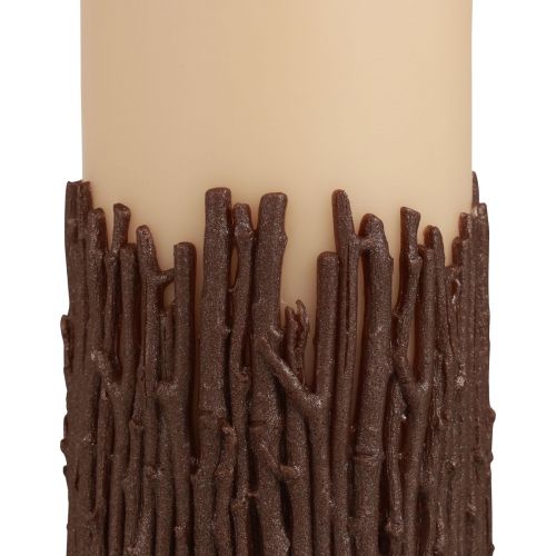 Artikel Pelarljus grenar dekor ljus rustik beige 150/70mm 1 st