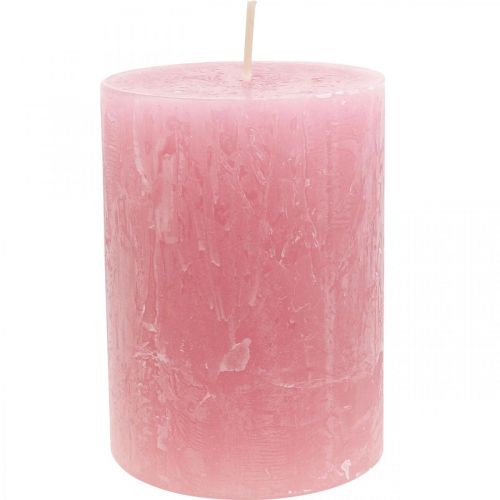 Artikel Enfärgade ljus gammalrosa rustikt ljus 80×110mm 4 st