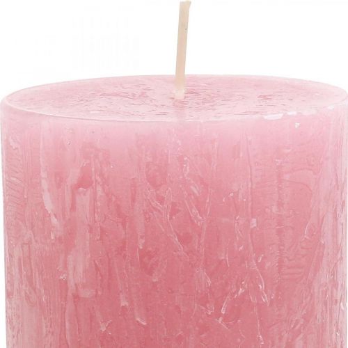 Artikel Enfärgade ljus gammalrosa rustikt ljus 80×110mm 4 st