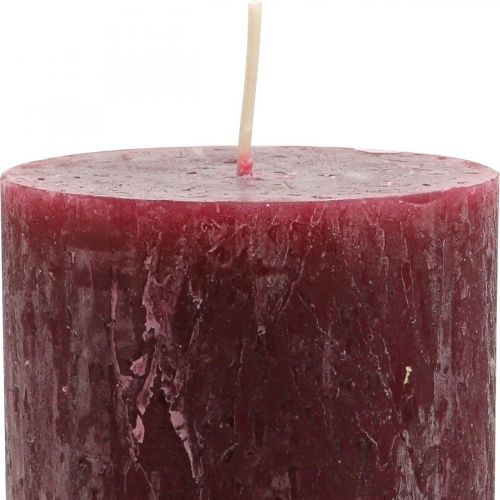 Artikel Enfärgade ljus pelare Rustik Bourgogne 80×110mm 4 st