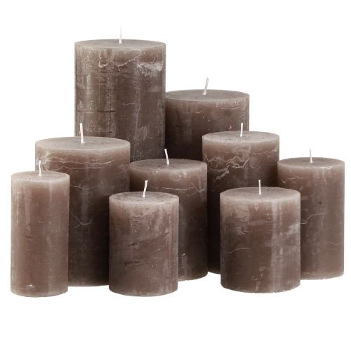 Pelarljus, enfärgade bruna, olika storlekar