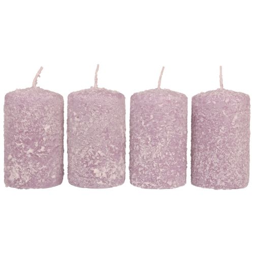Floristik24 Pelarljus vinter julljus lila 60×100mm 4 st