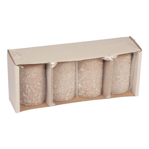 Floristik24 Pelarljus Julljus beige 60×100mm 4 st