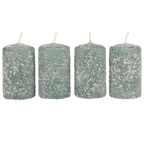 Floristik24 Pelarljus vinter julljus gröna 60×100mm 4st