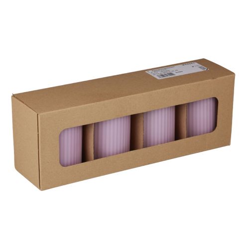 Floristik24 Pelarljus lila räfflade ljus dekoration 70/90mm 4 st