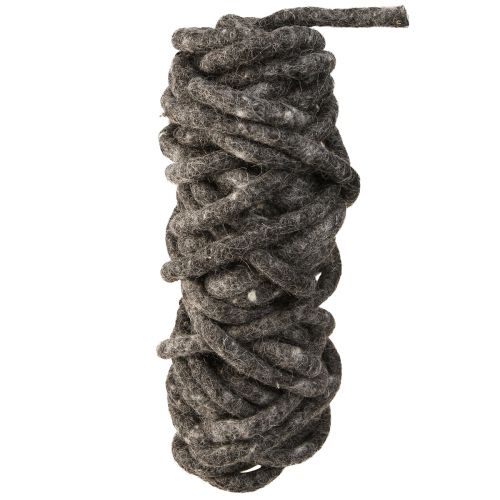 Artikel Stylo filtsnöre fårull fräst grå 10mm 15m
