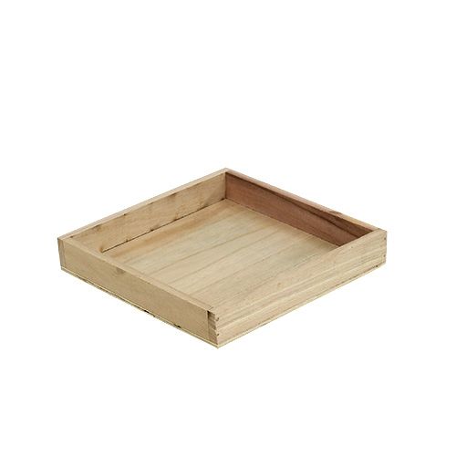 Floristik24 Träbricka liten naturlig 19cm x 19cm H3cm