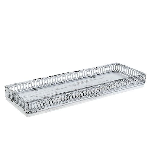 Floristik24 Vinkelfack 36cm x 13cm H 4cm vit 1 st