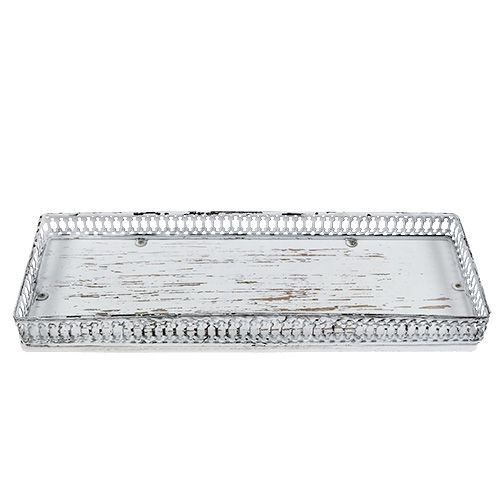 Floristik24 Vinkelfack 36cm x 13cm H 4cm vit 1 st