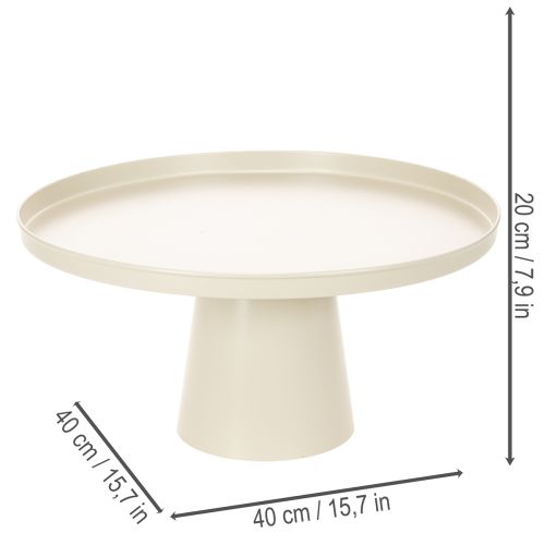 Dekorativ rund beige tallrik med 40 cm hög bas | Floristik24.se