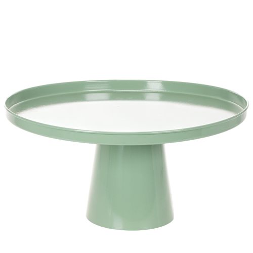 Grönt runt dekorativt metallbord, 40 cm i diameter, med hög kant köpa | Floristik24.se