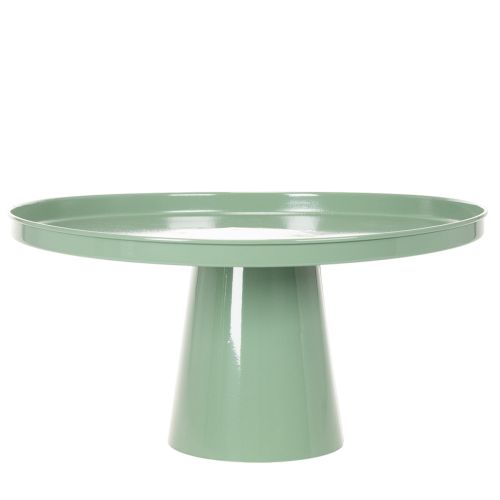 Grönt runt dekorativt metallbord, 40 cm i diameter, med hög kant | Floristik24.se