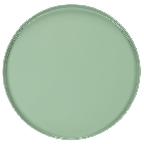 Grönt runt dekorativt metallbord, 40 cm i diameter, med hög kant | Floristik24.se