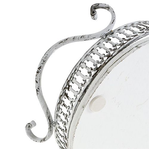 Artikel Bricka med handtag ovala 23cm x 17,5 cm H7,5cm vit