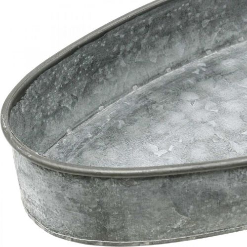 Artikel Dekorativ skål metallsockel skål oval grå L33cm/31cm set om 2