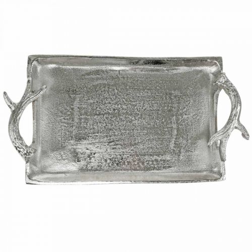 Artikel Dekorativa hjorthorn i silver silver aluminium rektangulär 33x18x4cm