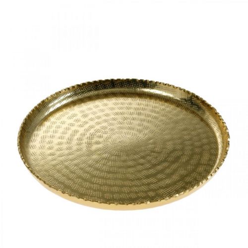 Floristik24 Dekorativ bricka, metallplatta orientalisk, bordsdekoration Ø25cm