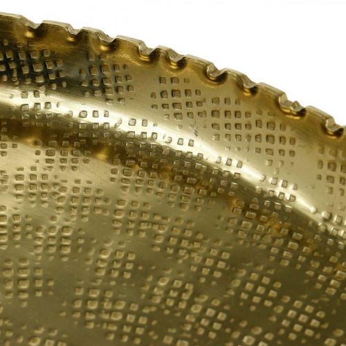 Floristik24 Rund metallbricka, gyllene dekorativ tallrik, orientalisk dekoration Ø30cm