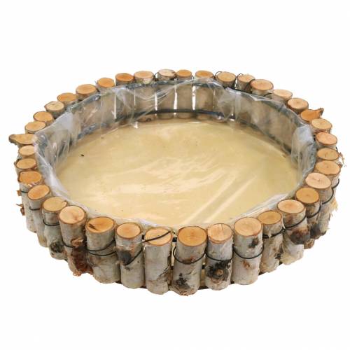 Artikel Rund bricka för plantering av naturbjörk Ø23/31/41cm set om 3