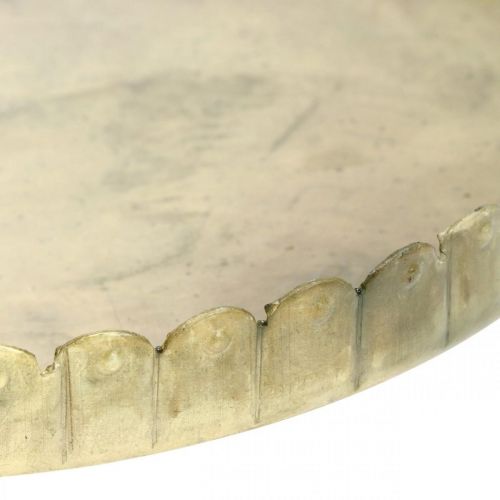 Floristik24 Metallplattor för dekoration, bordsdekoration, ljusbricka rund gyllene antik look Ø7,5/10/12/15/18cm H2cm set om 5