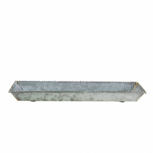 Floristik24 Dekorativ bricka vit tvättad zink 40cm × 15cm