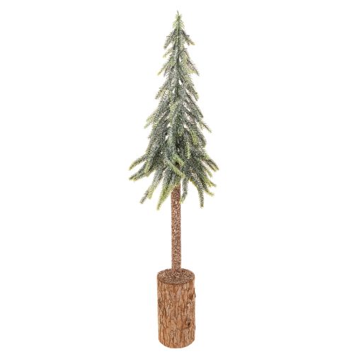 Konstgjord gran, glaserad finish, med träbas, vinterdekoration, 60 cm köpa | Floristik24.se