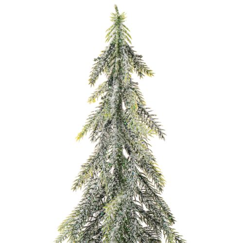 Konstgjord gran, glaserad finish, med träbas, vinterdekoration, 60 cm | Floristik24.se