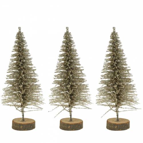 Floristik24 Dekorativt julgran champagneglitter 8cm 24 st