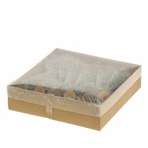 Floristik24 Dekorativt julgran champagneglitter 8cm 24 st