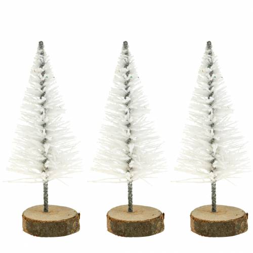 Floristik24 Dekorativ julgran vit glitter 8cm 24 st