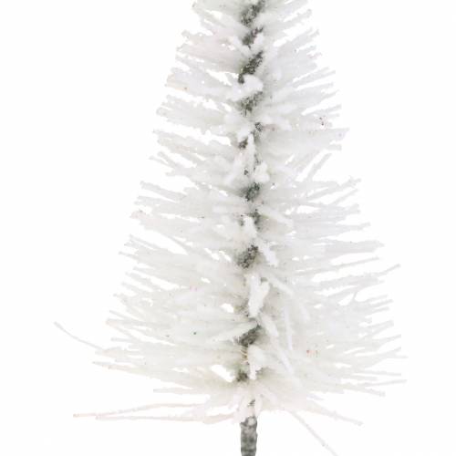 Floristik24 Dekorativ julgran vit glitter 8cm 24 st