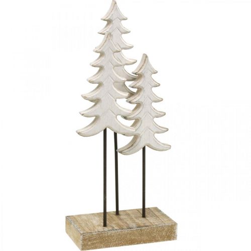 Floristik24 Juldekoration gran trä vit på bas H28cm