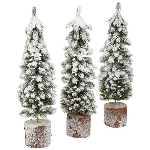 Julgransdekoration med snögrön vit Ø6cm H30cm 3st