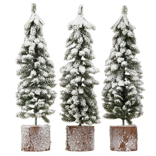 Floristik24 Julgransdekoration med snögrön vit Ø6cm H30cm 3st