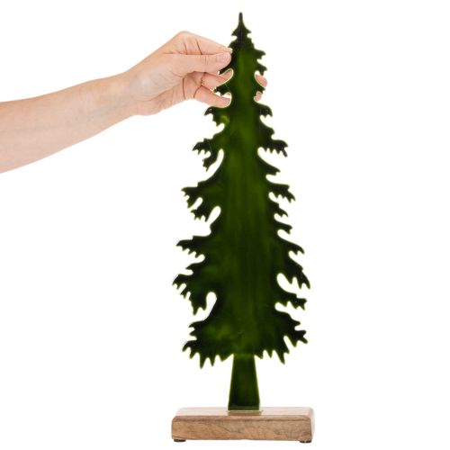 Dekorativ julgran på träbas, borddekoration, jul, 46 cm | Floristik24.se