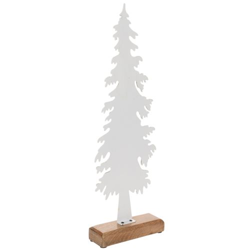 Dekorativ julgran på träbas,