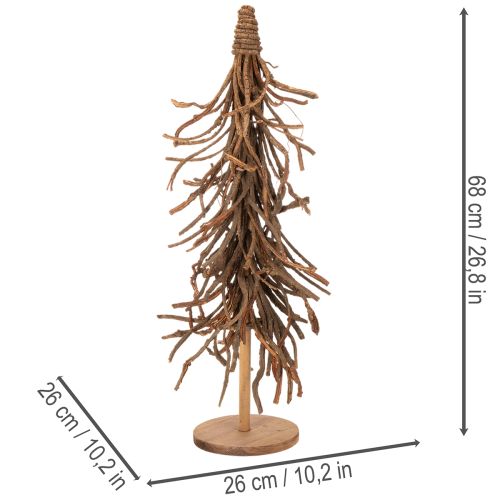 Dekorativt träd av pilgrenar på träbas, 68 cm | Floristik24.se