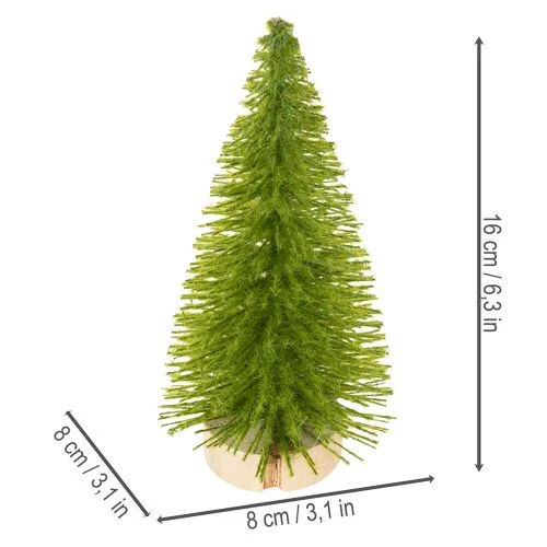 Konstgjord julgran med träfot, liten, 16 cm, 6 stycken | Floristik24.se