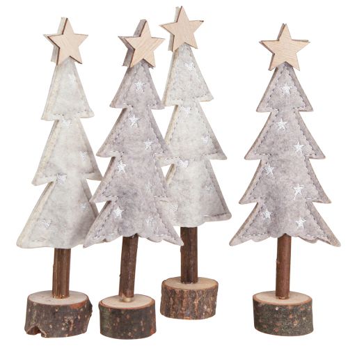 Floristik24 Julgran av filtdekoration med stjärnkräm beige 18cm 4 st
