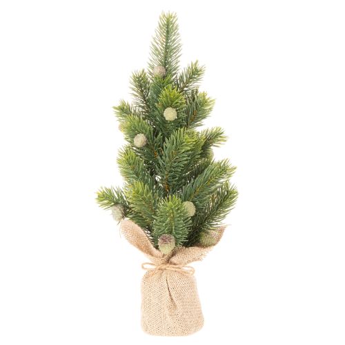Konstgjord julgran i jutesäck, liten bordsdekoration, minijulgran, 38 cm | Floristik24.se