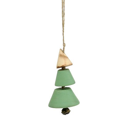 Artikel Julgransdekorationer, julgran att hänga, julgrön / naturlig H10cm L24cm 4st