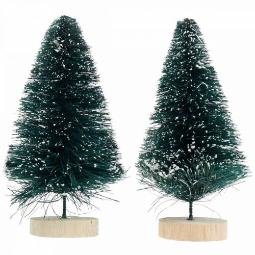 Artikel Minigran snöad, vinterdekoration, julgran H9,5cm Ø5cm 2st