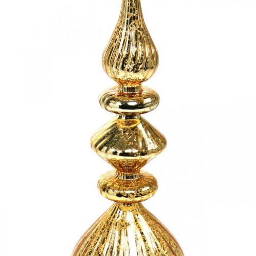 Floristik24 Trädtopp guld juldekoration av glas Julgrans topp H35cm