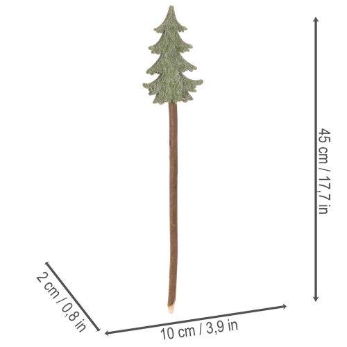 Dekorativ julgran på pinne för krukor och höga arrangemang, 45 cm, 6 stycken | Floristik24.se